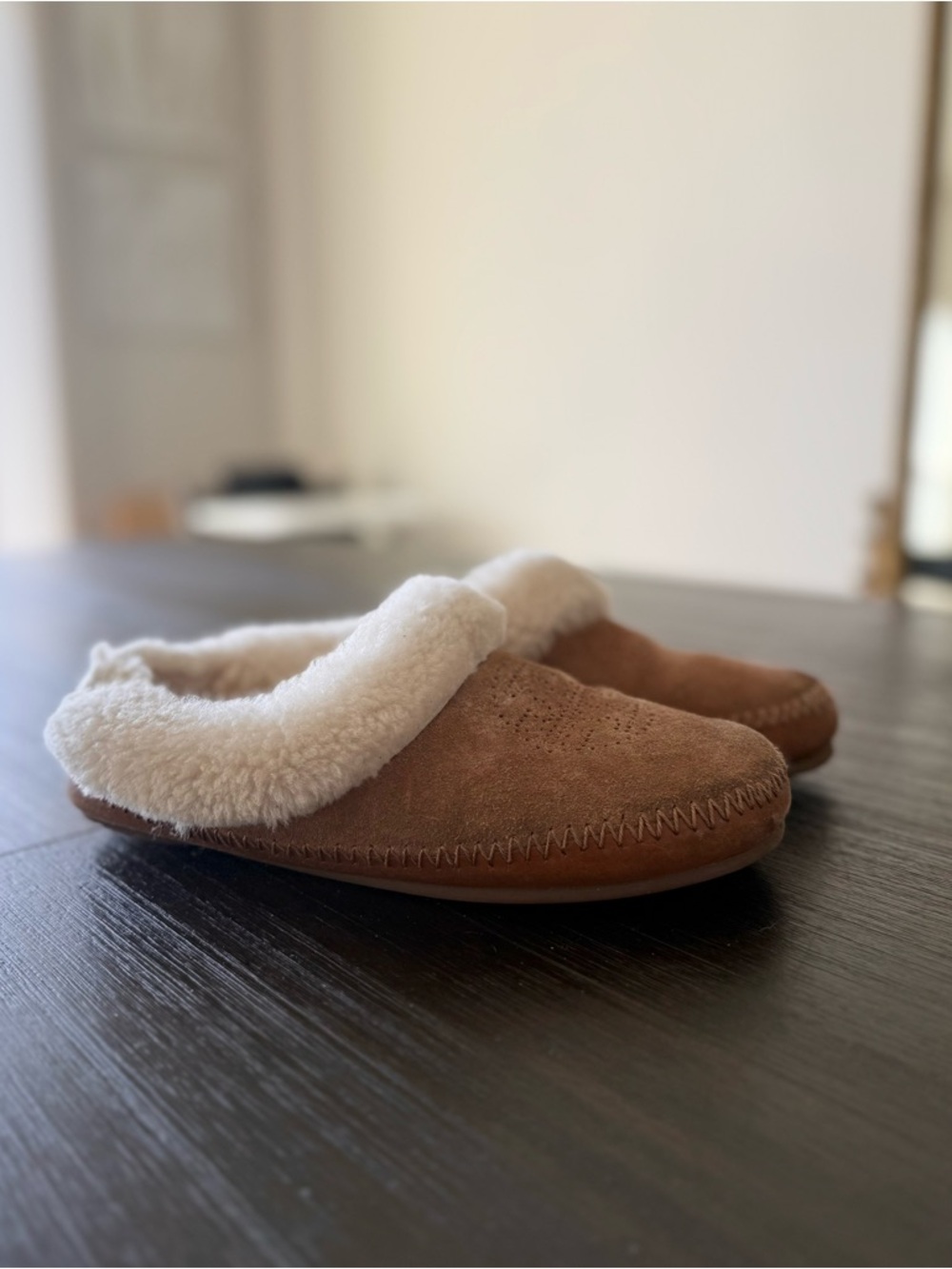 Tory Burch Coley Perforated Shearling Slipper